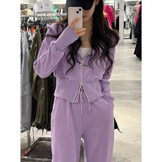 批发小个子时尚<b class='q'>运动服</b>套装女2026年秋季款连帽外套<b class='q'>休闲</b>阔腿卫裤两件套
