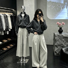 批发美式复古条纹拉链<b class='q'>卫衣</b>开衫女早秋新款小个子休闲短款外套长袖上衣
