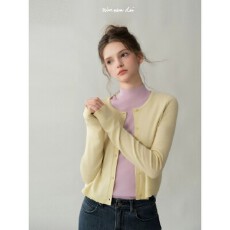 批发晚晚同款Wanwan Lei 羊毛<b class='q'>桑蚕丝</b>针织开衫外套WANLATQ7017