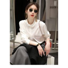 批发秋季<b class='q'>新款</b>法式设计感小众上衣成熟御姐白色打底衬衫内搭女装