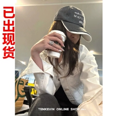 批发十一石 随性舒适 缝线撞色复古<b class='q'>牛仔</b>外套女小个子正肩短款上衣气质
