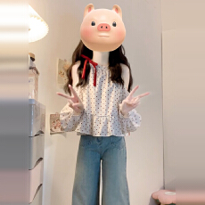 批发2026新款波点白色衬衫女秋季<b class='q'>雪纺</b>小衫设计感小众露肩<b class='q'>长袖</b>法式上衣