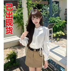 批发韩系甜美娃娃领长袖<b class='q'>衬衫</b>女早秋学院辣妹包臀a字半身裙套装甜妹