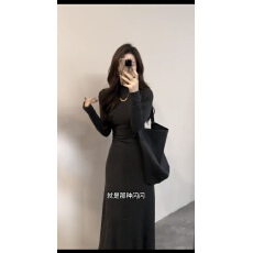 批发法式长裙细闪点缀设计感连衣裙秋冬时尚女装裙
