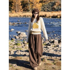 批发川西草原新疆美拉德针织上衣阔腿裤女秋冬季轻熟冷淡系<b class='q'>小香</b>风<b class='q'>套装</b>
