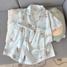 批发【豆柠兔】云朵棉夏季<b class='q'>睡衣</b>女2026新款少女<b class='q'>短袖</b>短裤学生卡通家居服
