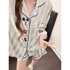 批发豆柠兔2026新款睡衣女夏季冰丝短袖短裤薄款甜美舒适套装外穿