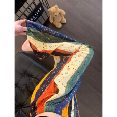 批发大码新款云朵棉高腰裤带双口袋阔腿裤爆款卡通可外穿家居服睡裤