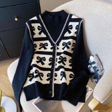 批发宽松显瘦【80-200斤】提花假两件针织衫上衣女<b class='q'>秋</b>冬半高领打底毛衣