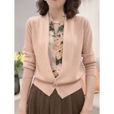 批发假两件妈妈春<b class='q'>秋</b>针织上衣新款套头外搭洋气薄款v领开衫气质小衫