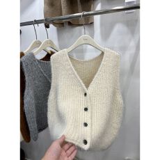 批发v领纯色无袖开衫针织马甲背心2026<b class='q'>秋</b>冬新款百搭叠穿外搭毛衣女装
