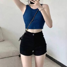 批发2026黑色短裤女外穿打底夏季新款<b class='q'>高腰</b>辣妹紧身牛仔裤包臀超短热裤