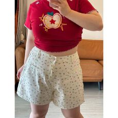 批发时尚大码设计感kt猫牛仔短裤女新款<b class='q'>胖</b><b class='q'>mm</b>宽松梨型身材阔腿热裤子