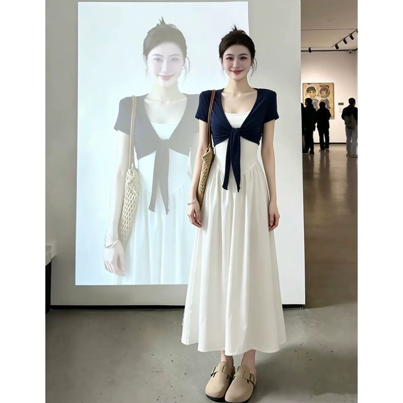 白月光初恋小白裙子夏日独特漂亮绝美小套装白色吊带连衣裙长款 服裝批發女裝批發服飾貨源