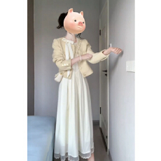 批发套装女2026<b class='q'>秋</b>季新款高级感小香风外套蝴蝶结长袖连衣裙长袖