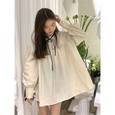 批发小个子衬衫娃娃<b class='q'>连衣裙</b>子女秋装新款法式温柔小众减龄短裙超仙内搭