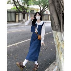 批发2026春秋新款小个子<b class='q'>牛仔</b>马甲外套女显瘦半身裙长裙子套装三件套女