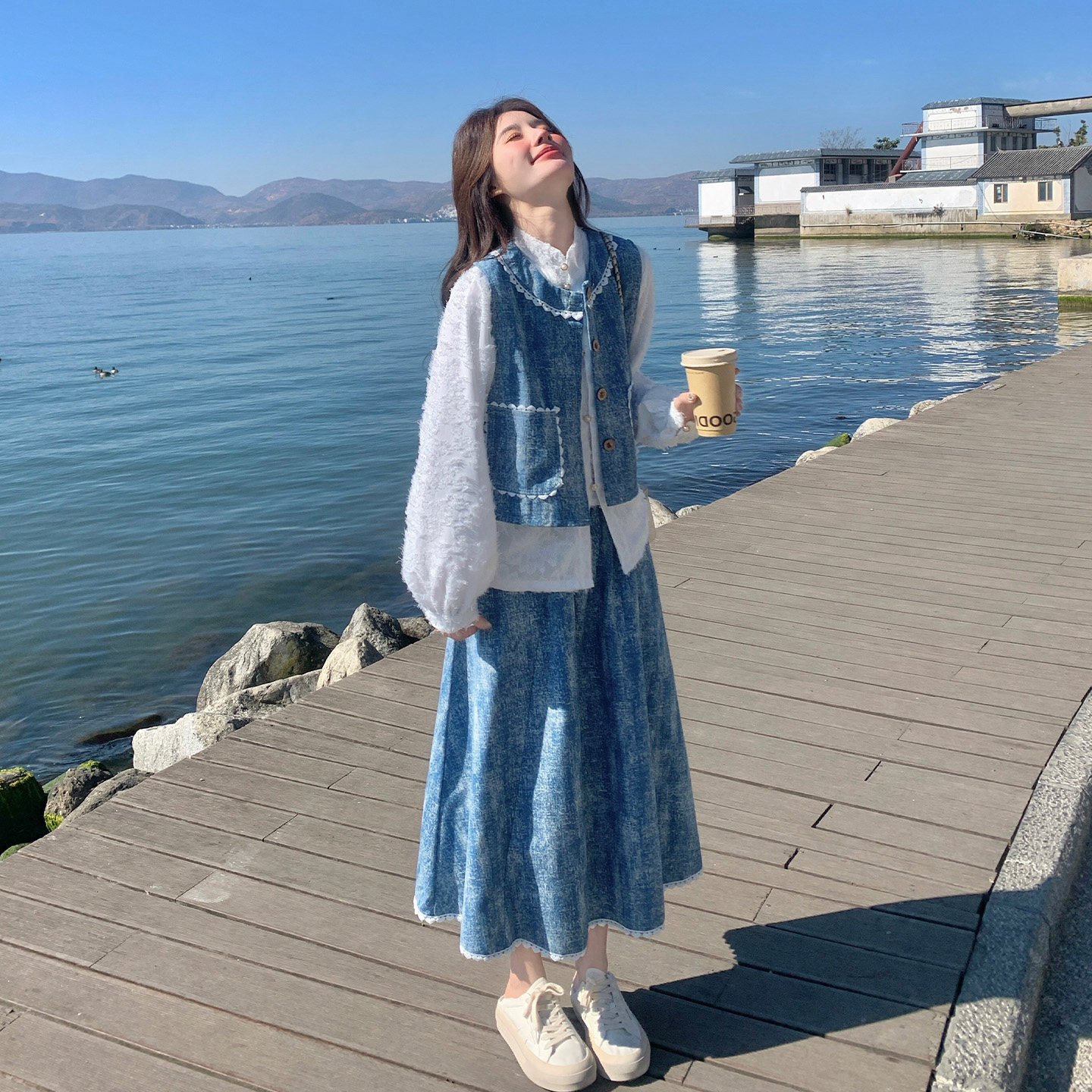 BY32648# 蓝色扎染小清...