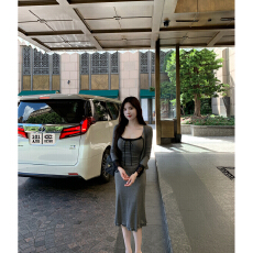 批发温柔御姐气质休闲套装女秋季长袖纯欲开衫<b class='q'>蕾丝</b>吊带半身长裙三件套