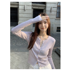 批发美拉德<b class='q'>圆领</b><b class='q'>针织</b>j<b class='q'>开衫</b>女甜辣新设计感小众外套<b class='q'>开衫</b>外搭