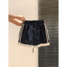 批发立体腰头-藏蓝色蕾丝下摆简约2026夏季新款<b class='q'>甜美</b>小众设计感运动裤