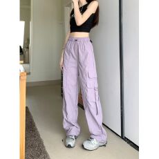 批发工装裤子2026新款夏季高腰宽松抽绳阔腿<b class='q'>休闲</b>裤子<b class='q'>男</b>直筒潮流<b class='q'>长裤</b>