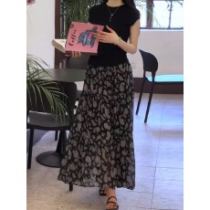 批发深圳南油2026春夏新款中古风碎花绝美遮胯蛋糕裙显瘦<b class='q'>雪纺</b>a字裙