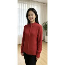 批发轻熟风半高领红色针织开衫 软糯亲肤显瘦百搭<b class='q'>秋</b>冬外穿毛衣