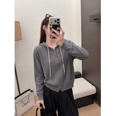 批发秋冬连帽拉链针织<b class='q'>开衫</b>女韩系短款宽松毛衣外套休闲百搭显瘦上衣
