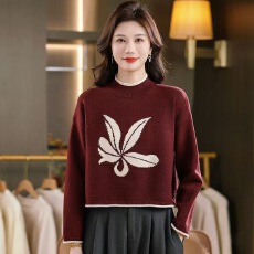 批发短款时尚<b class='q'>毛衣</b>洋气简约打底衫2026秋冬新款上衣女高级减龄女装圆领