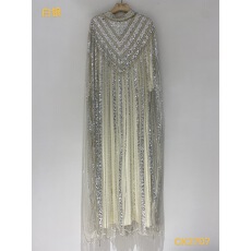 批发重工钉珠两件套夏季薄款透气长款裙子宴会派对轻奢女装连衣裙7色