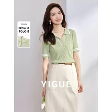 批发<b class='q'>亦</b><b class='q'>谷</b>设计感短袖针织衫T恤女装2026夏季新款时尚气质polo洋气上衣