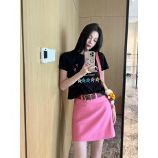 批发NancyCavally专柜款棉中JI品新疆丝光长绒棉萬针幻彩星星刺绣T恤