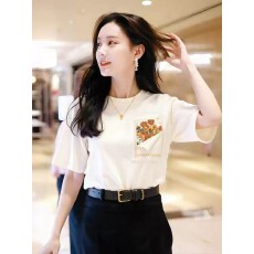 批发2026新款白色卡通印花短袖<b class='q'>T</b><b class='q'>恤</b>女<b class='q'>宽松</b>显瘦百搭上衣女ins