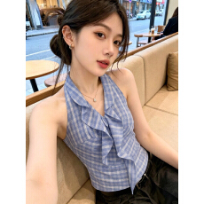 批发实拍◆韩系纯欲背心吊带女2026<b class='q'>夏季</b>新款挂脖修身显瘦上衣