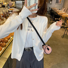 批发2026秋冬季新款圆领软糯毛衣开衫女装外穿长袖<b class='q'>外套</b>慵懒风<b class='q'>修身</b>上衣