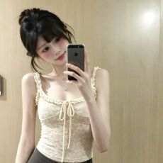 批发蕾丝花边甜辣妹背心吊带女夏季新款<b class='q'>修身</b>显瘦纯欲外穿内搭无袖上衣