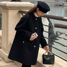 批发高级感黑色斗篷呢子大衣女秋冬装新款<b class='q'>韩版</b>小个子宽松显瘦毛呢外套