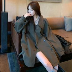 批发西装领宽松显瘦风衣外套女2026春秋新款小个子时尚高级感韩系中长
