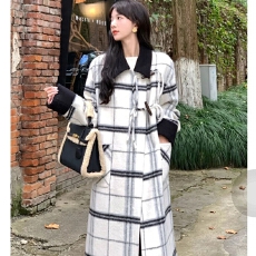 格纹毛呢外套女中长款冬季2026今年流行高级感超好看加厚呢子大衣