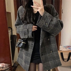 批发早秋穿搭女装早秋季2026年新款爆款高级小个子格子<b class='q'>西装</b>外套春秋季
