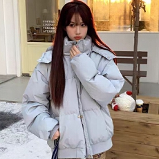批发宽松韩版加厚羽绒棉服<b class='q'>女</b>2026冬季新款高级感法式小众连帽棉袄外套
