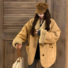 批发两面穿皮毛一体羊羔毛外套女冬季2026新款加厚机车服宽松毛毛上衣