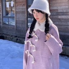 香芋绵绵甜美小个子保暖呢子外套女冬小众设计感减龄百搭毛呢上衣