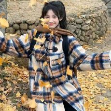 批发毛呢格子<b class='q'>衬衫</b>外套女2026新款秋冬加厚长袖宽松小个子<b class='q'>衬衣</b>女款外穿