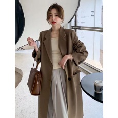 批发2026秋冬韩版高级炸街休闲百搭咖色西装外套女<b class='q'>韩国</b>西服宽松风衣