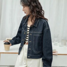 批发复古时髦小众丹宁风<b class='q'>牛仔</b><b class='q'>外套女</b>秋季开衫甜酷气质小个子短款上衣潮