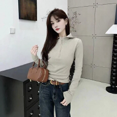 批发连帽<b class='q'>卫衣</b>T恤女韩版修身拉链加厚百搭显瘦打底衫减龄洋气内搭上衣