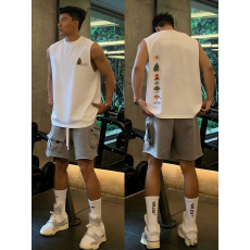 批发【重磅双纱精梳纯棉】 <b class='q'>潮</b>牌印花背心无袖坎肩t恤(本价不含税)