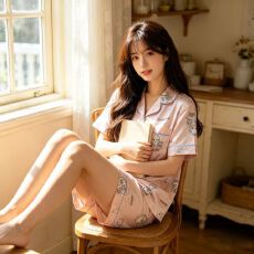 批发睡衣女冰雪丝夏季卡通可爱短袖<b class='q'>短裤</b>薄款少女甜美家居服外穿两件套